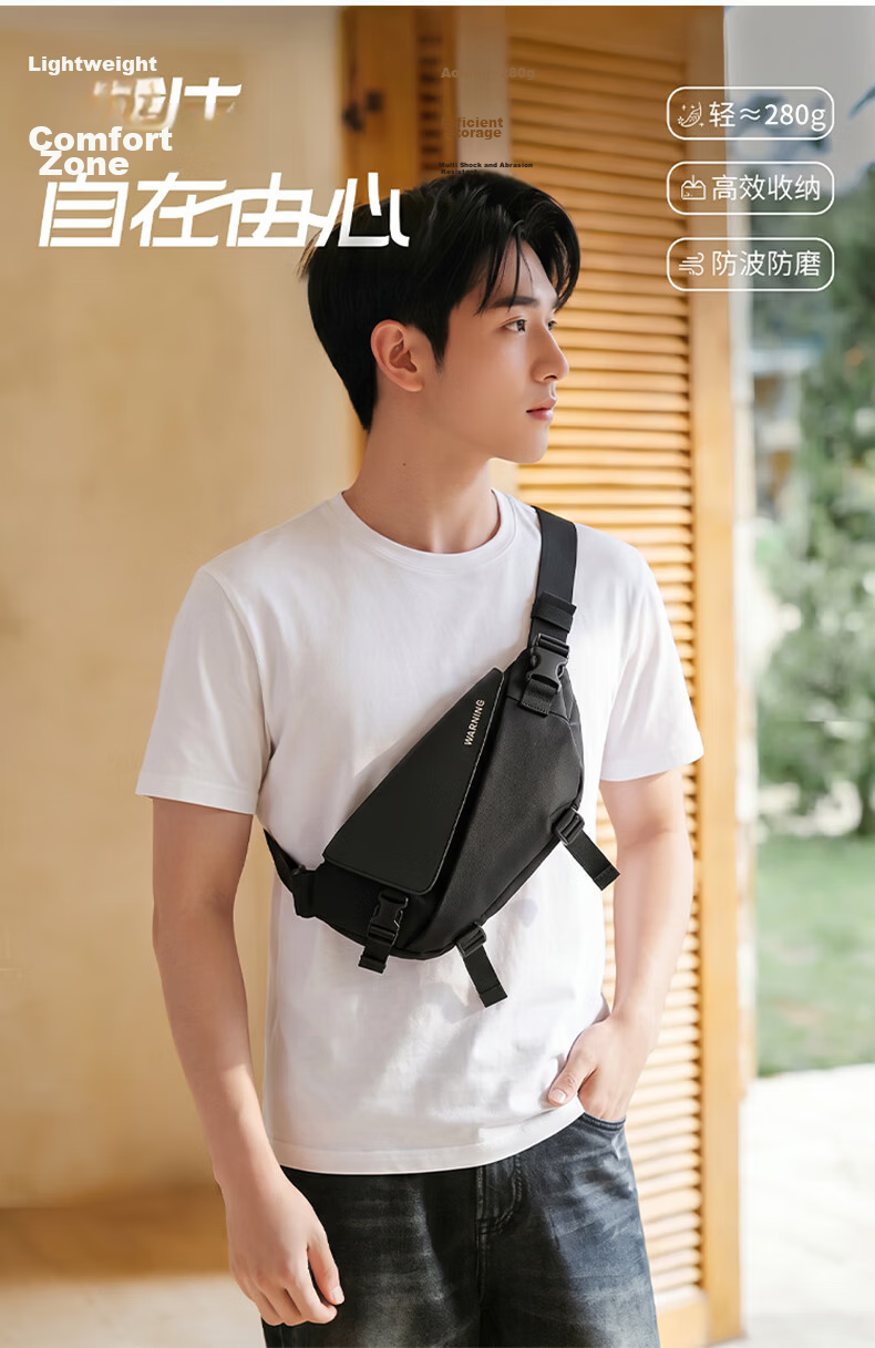 Warrior Men's Crossbody Bag Portable Functional Chest Bag Waist Bag Trendy Sports Outdoor Commuting Small Bag Large Capacity Shoulder Bag 2