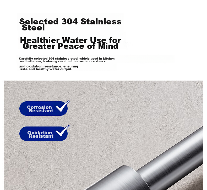 JOMOO Kitchen Faucet 304 Stainless Steel 360° Rotatable Dual Control Hot and Cold Tap 33221-748/7B-Z 11