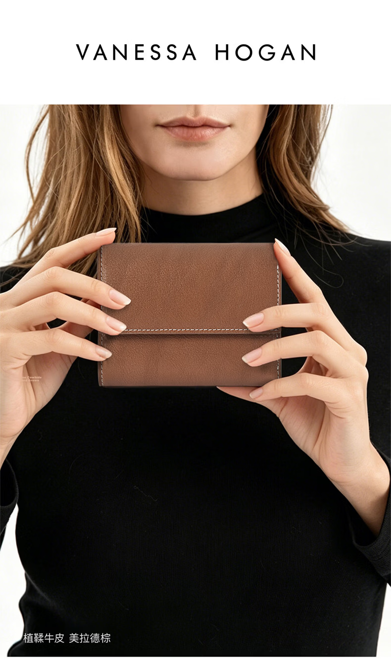 VANESSA HOGAN VH Women's Soft Tanned Cowhide Multi-Card Wallet Coin Purse Birthday Gift for Girlfriend 1