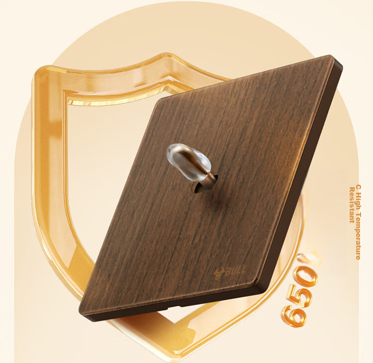 BULL Retro Switch Socket, Acrylic Ultra-Thin Panel, Three-Hole 16A Air Conditioner Socket, G70Z104 Walnut Color 11