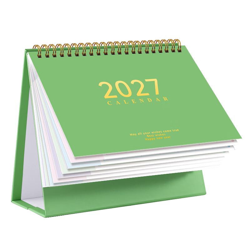 Zuolanzhe Morandi 2026 Year of the Horse Desk Calendar New Edition Large Grid Notebook Punch Card Planner Monthly Calendar Office Desktop Decoration Medium Bamboo Green Customizable