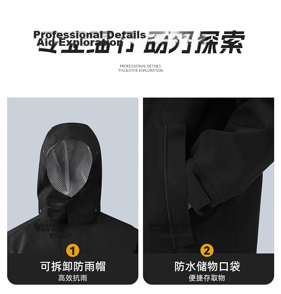 KEYRU Motorcycle Raincoat Electric Vehicle Rider Rain Suit Set Unisex Delivery Split Type Heavy Rainproof 26