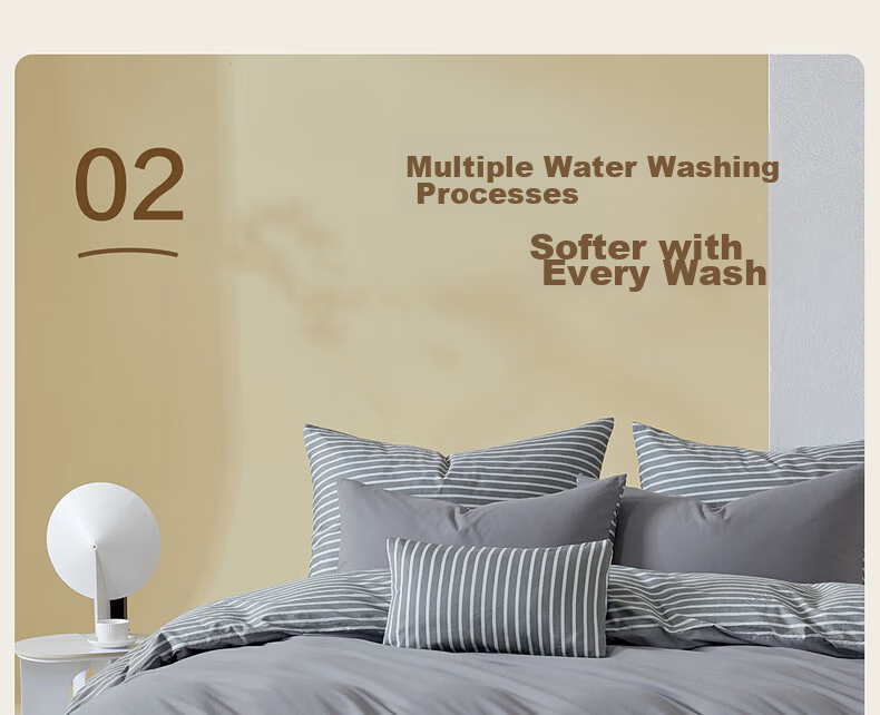 Mercury Home Textiles 100% Cotton Breathable Washed Cotton A-Class Duvet Cover Single Bedding for Student Dormitory 150x210cm 9