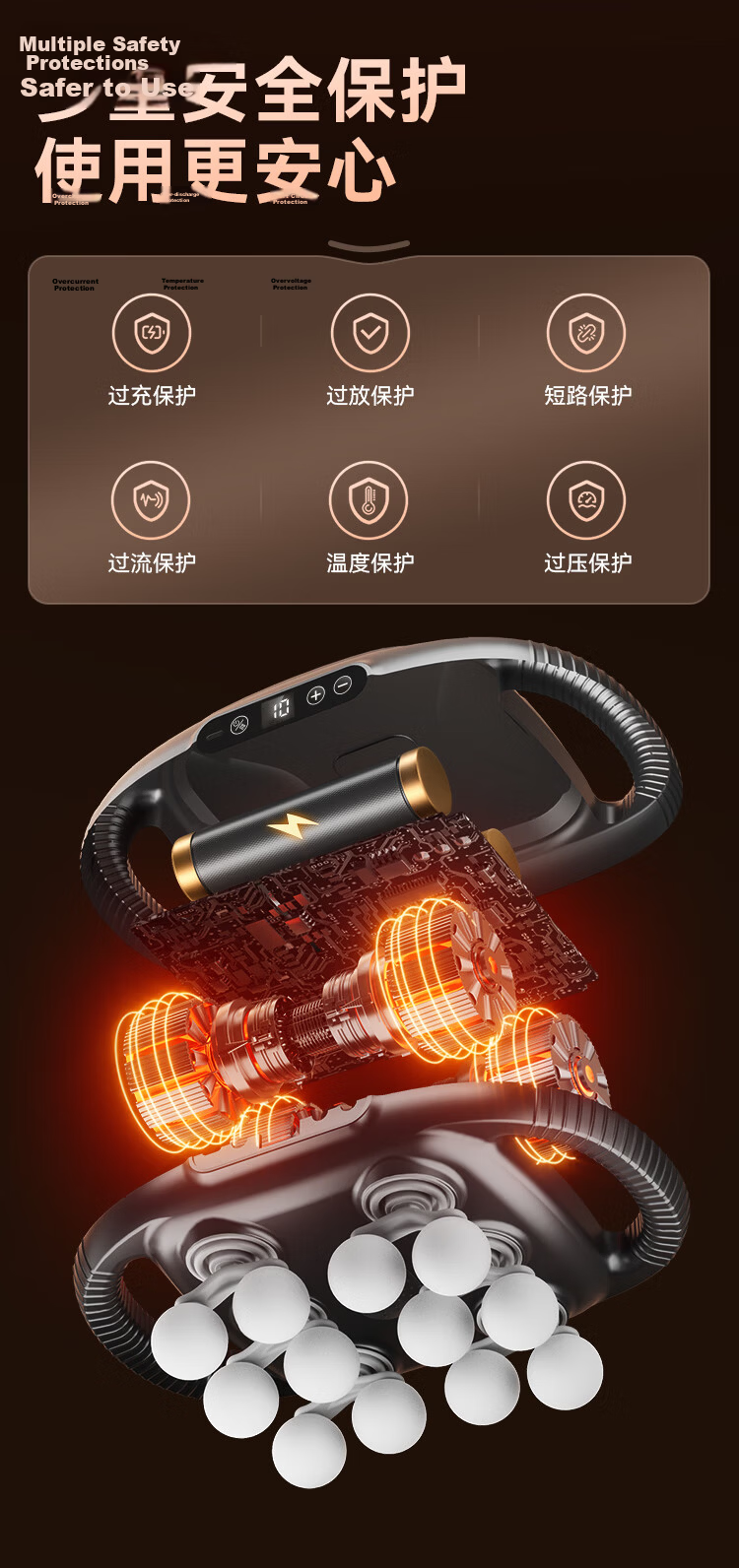 JD Jingzao Multi-Head Fascia Gun Arm and Calf Massager Neck Waist Back Full Body Muscle Massager Leg Multifunctional Birthday Gift for Elders and Partners 11