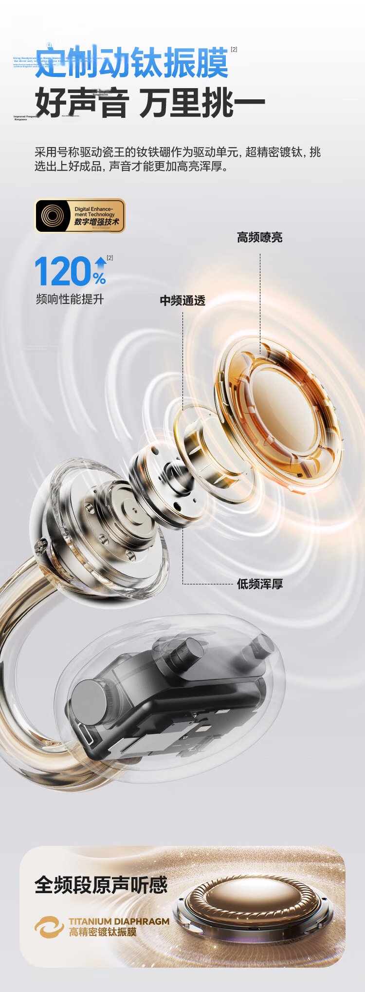KUGOU Music Gold Chart 6.0 Bluetooth Earclip Bone Conduction Wireless In-Ear Sports Running Noise Cancelling Long Battery Life Open Ear Hook Compatible with Apple Huawei KG300 10