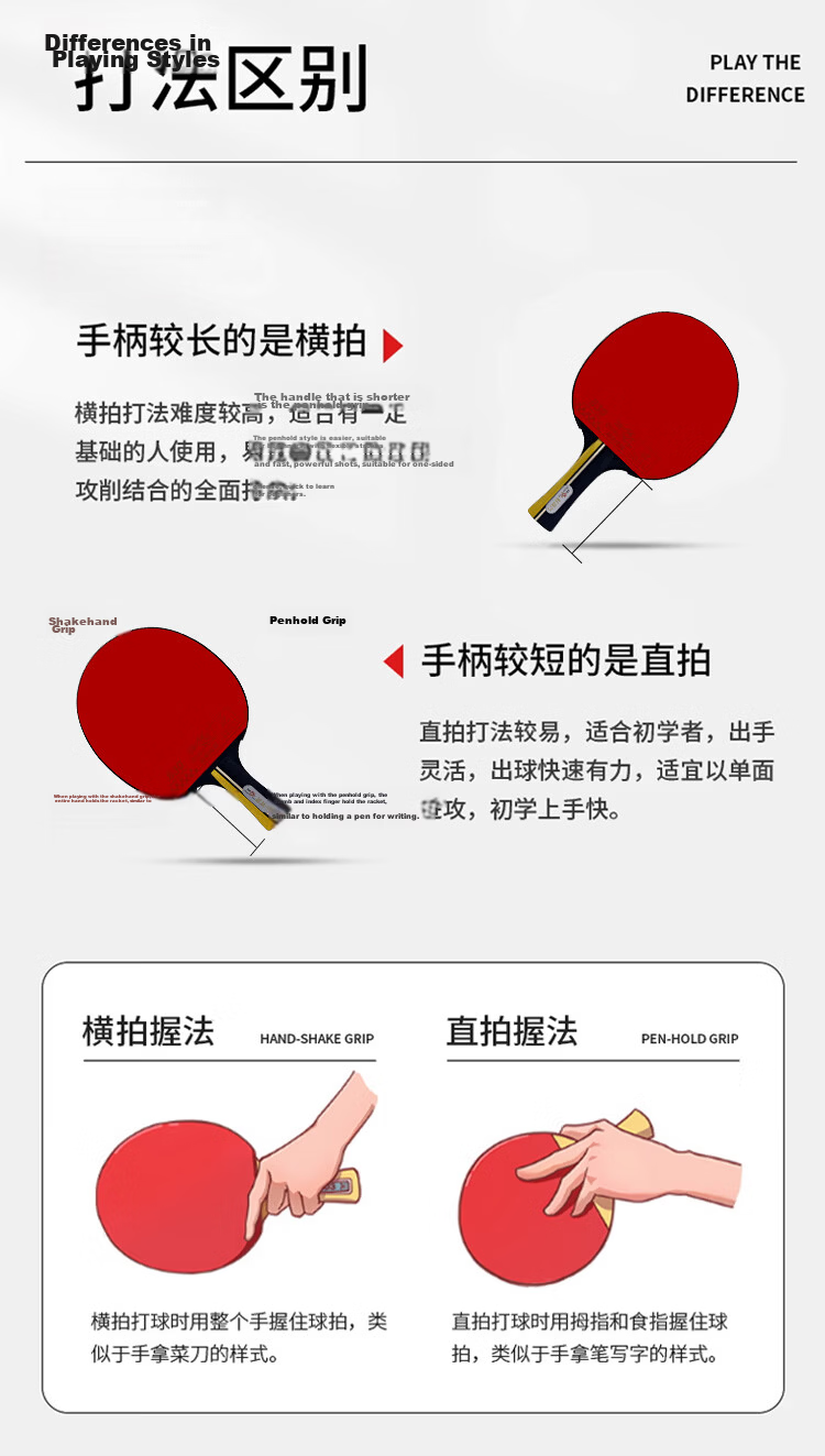 DOUBLE FISH Table Tennis Racket Star-Level Battle Paddle High-Elastic Reverse Rubber Training and Competition Racket for 6-12 Year Old Primary and Middle School Students 8
