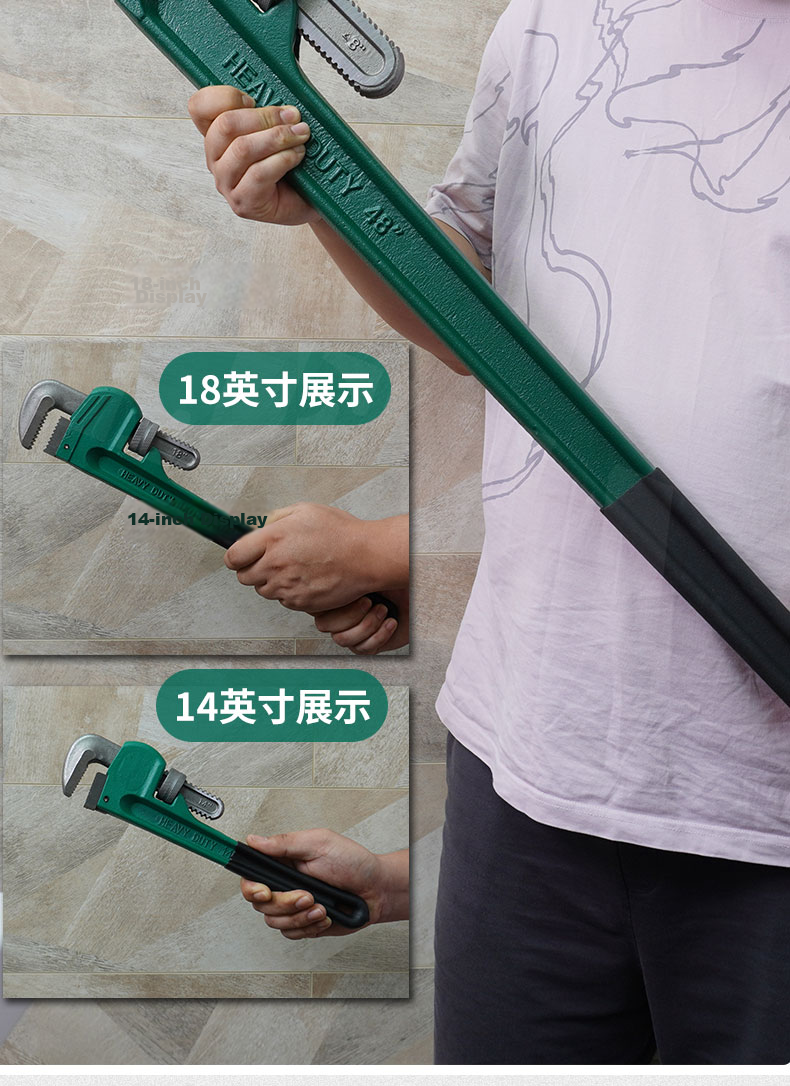 LETA 12-Inch Pipe Wrench Plumbing Pliers Water Pump Pliers Round Pipe Wrench LT-UAW243 5