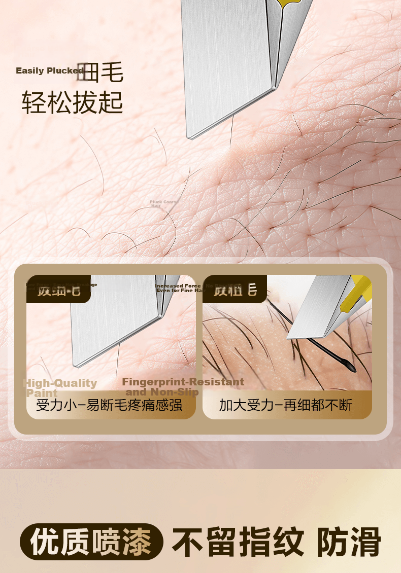Xiaotianlai Ultra-Fine Precision Tweezers Eyebrow Hair Removal Tweezer Beard Trimming Tweezer Anti-Slip Eyelash Extension Home Set 7