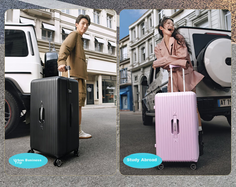 Mei Travel Luggage Deep Compartment Trolley Large Capacity Travel Suitcase PC Material TRUNK 79B Glacier White 30 Inch 3