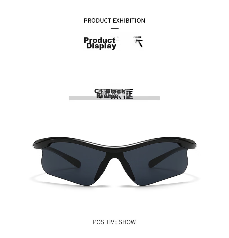 Feisite Cycling Glasses - Black Frame Gray Lens Outdoor Sports Goggles UV Protection Mountain Bike Sunglasses 6