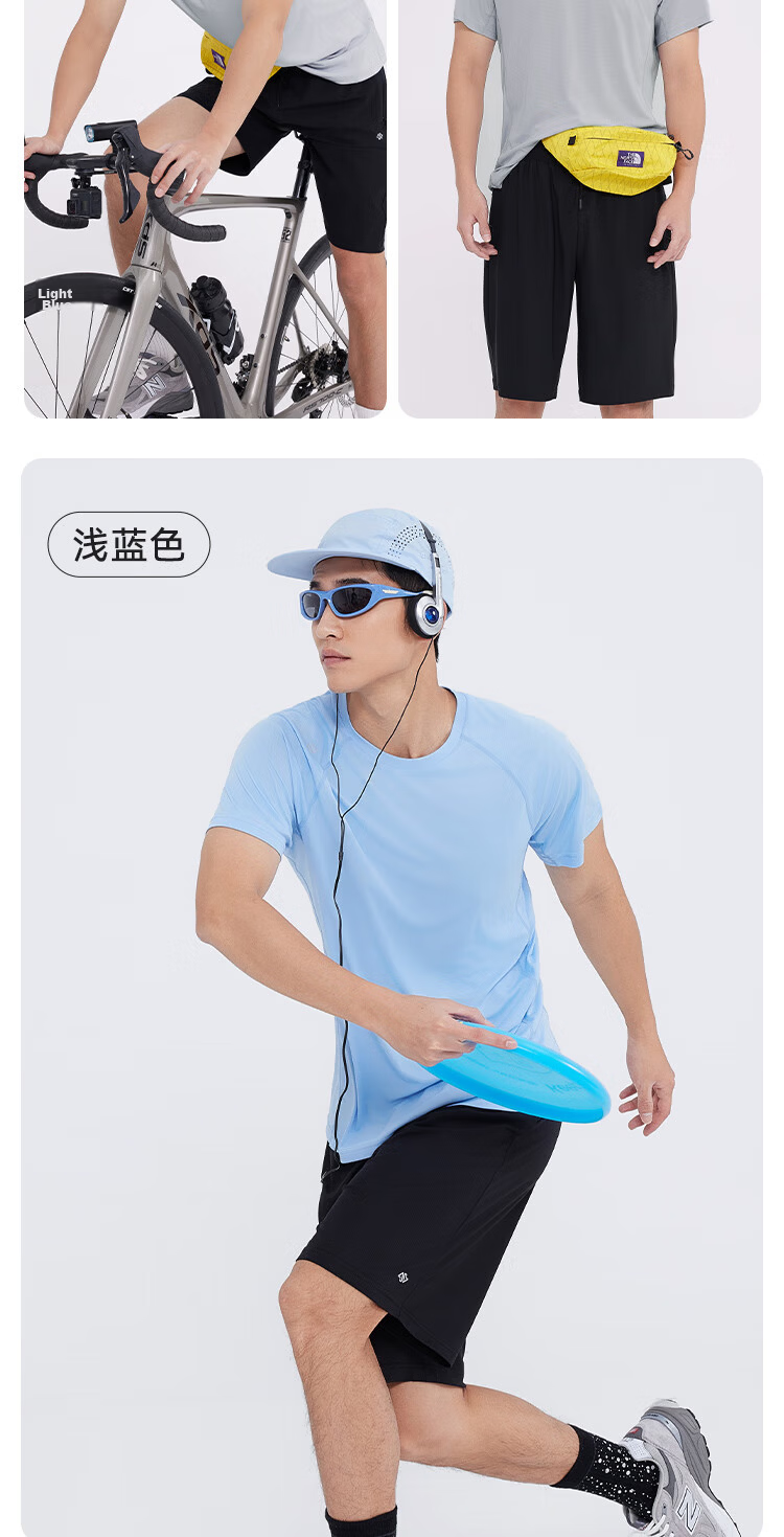 JD Original [100 Ultra-Light Quick-Dry] Sports T-Shirt, Summer Outdoor Running Fitness Short Sleeve for Men, Light Mist Gray 2.0, M 30