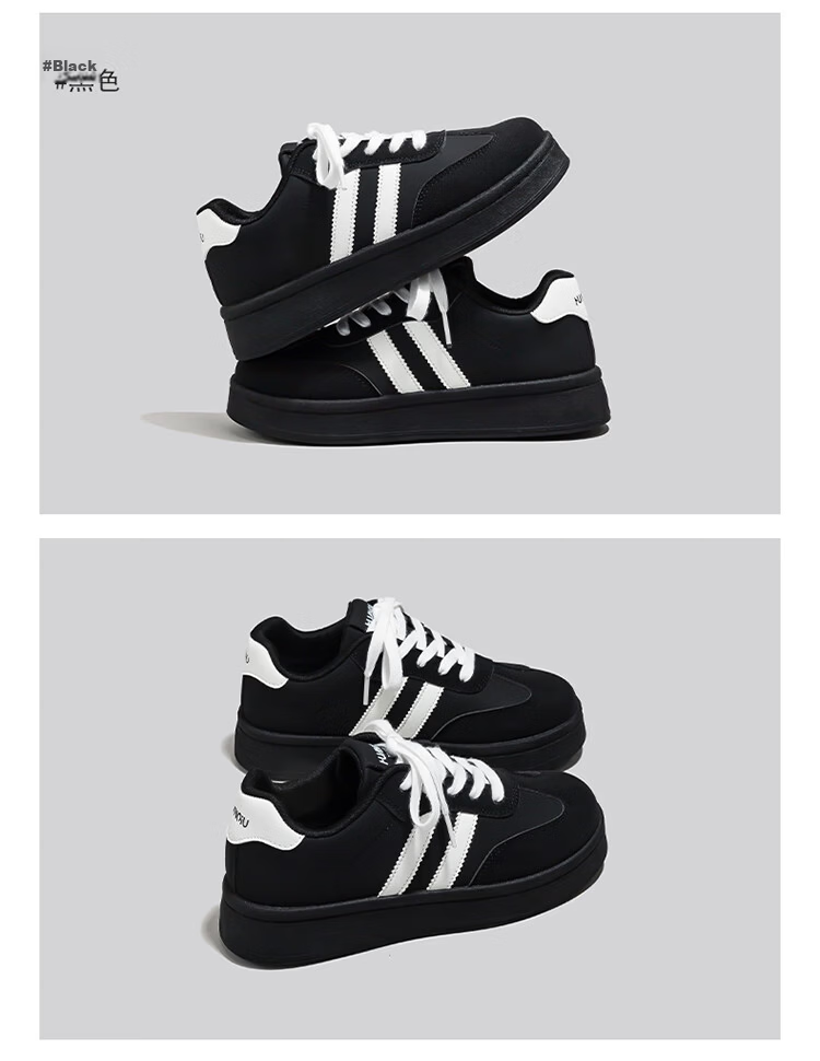Global Original Vintage Style Black Women's Sneakers 2026 New Ins Versatile Thick Sole Height Increasing Skate Shoes 21