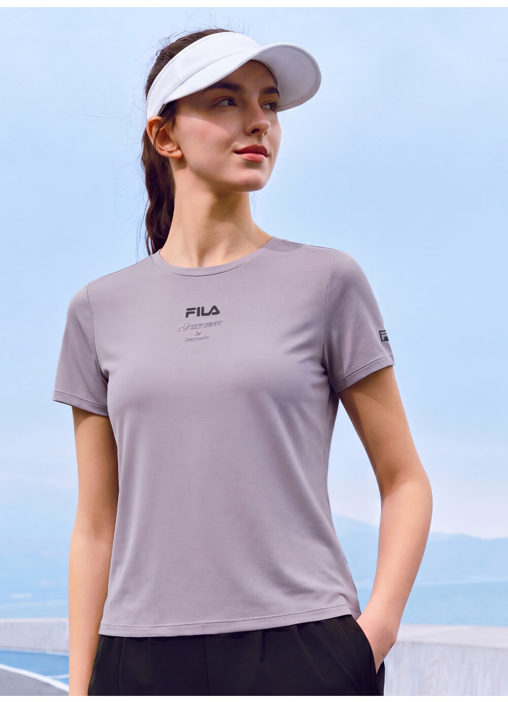 FILA Official Colorful Women's Short Sleeve T-Shirt 2026 Summer Moisture-Wicking Quick-Dry Fitness Sports Yoga Running Tee 26