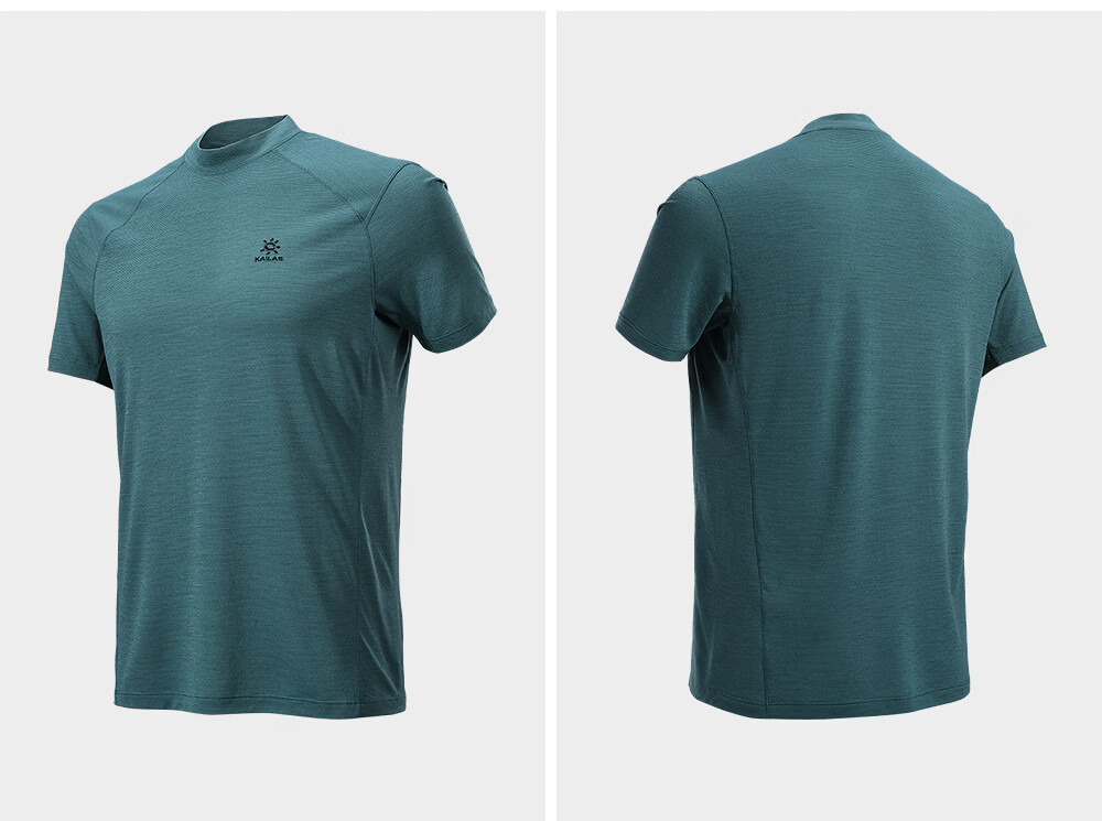 KAILAS XM1 Merino Wool Crew Neck Short Sleeve Men's Quick-Dry T-Shirt Outdoor Hiking Breathable Quick-Dry Shirt 14