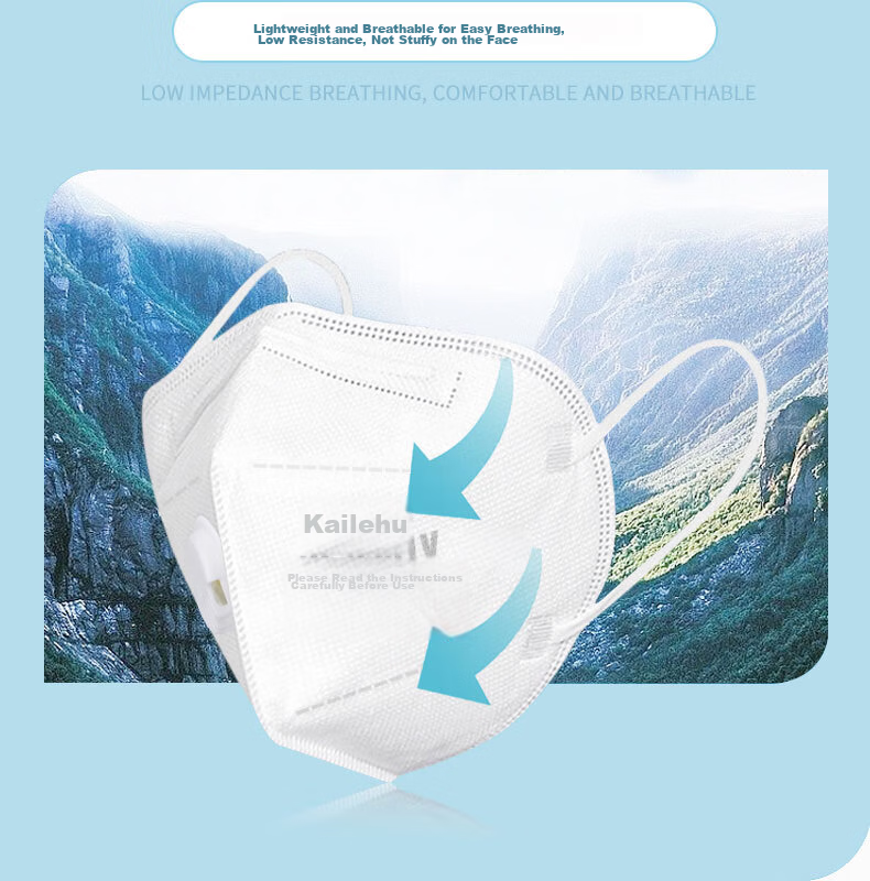Kailehu KL9502 Foldable KN95 Dust Mask Industrial Dust Grinding Anti-Haze PM2.5 Breathable Particle Protection 50pcs 4