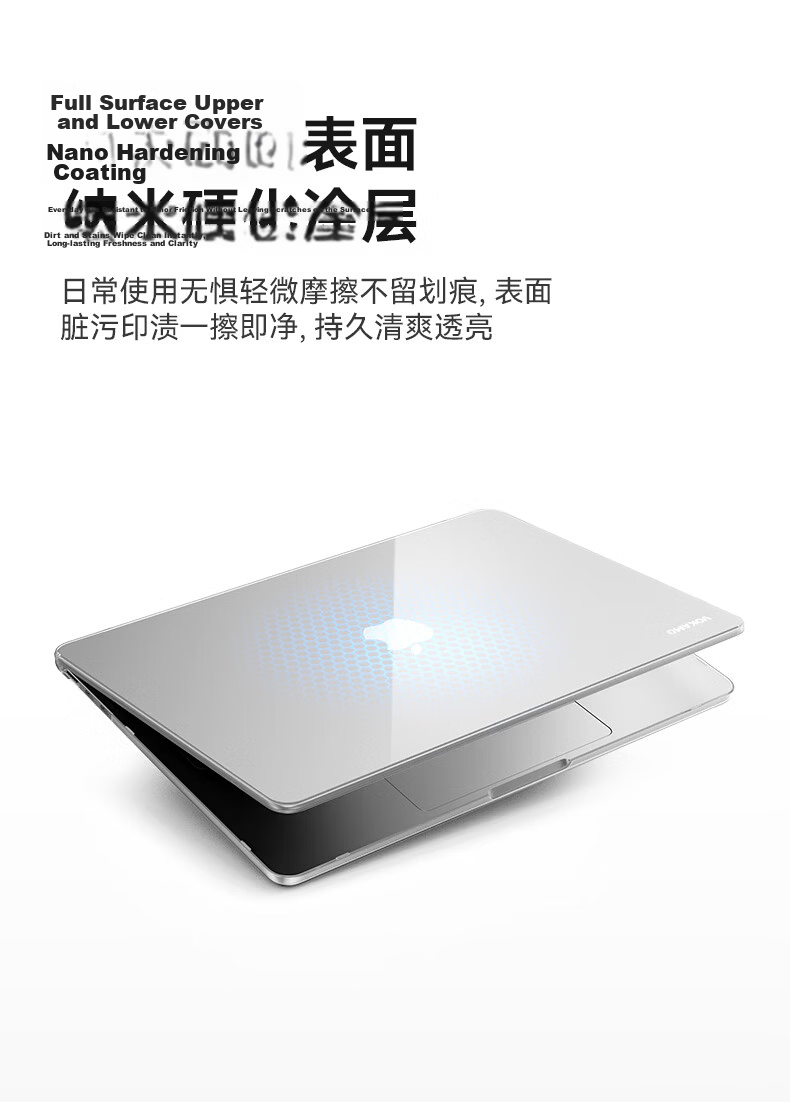 VOKAMO High Transparency Lightweight Laptop Case for Apple MacBook Air 13/15 M2-M5 and Pro 14/16 M1-M5 New 2026 NEO A18Pro 5