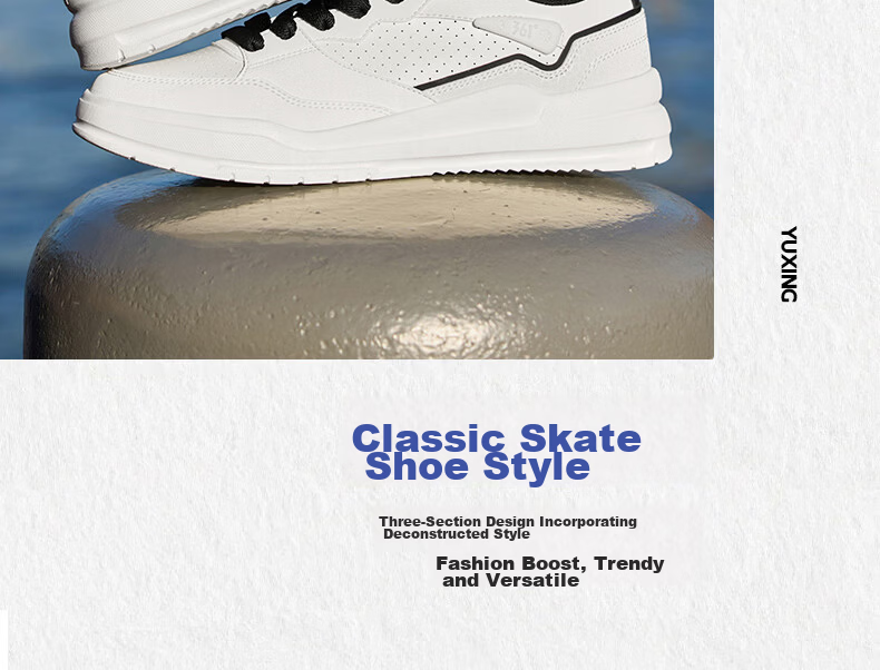 361° Yuhang Casual Men's Shoes Summer Breathable White Thick-Soled Versatile Sports Sneakers Board Shoes Men 672616620-1 11