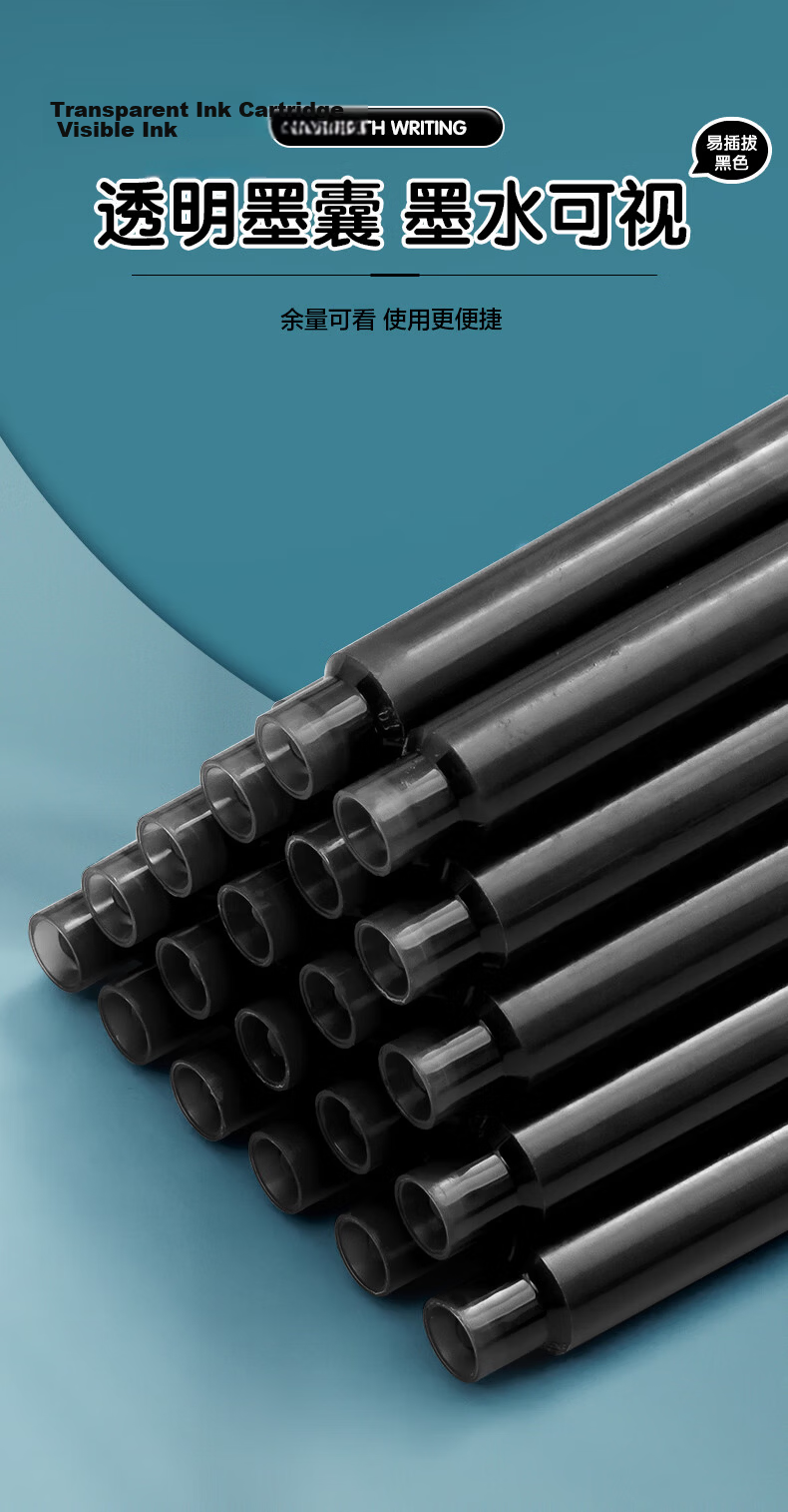 M&G 0.9ml Refillable Ink Cartridges for Student Fountain Pens, Black, 100pcs AIC47631A Exam Essential 6