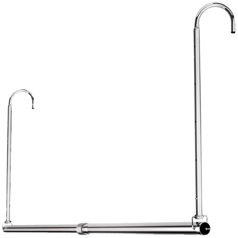 Jingjiayi No-Drill Balcony Clothes Drying Rack Adjustable Indoor Hanging Rod for Bedding and Clothes