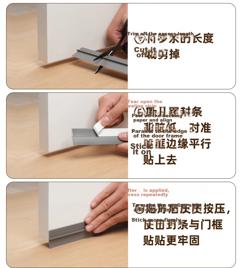 Xuanjia Mital Door Gap Sealing Strip Soundproof Windproof Bedroom Door Window Frame Bottom Draft Stopper 18