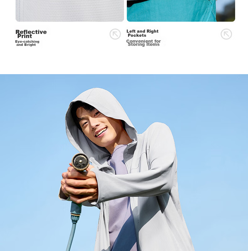 361° Men's New Sports Breathable UV Protection UPF100+ Jacket Summer 652624604D-6 14