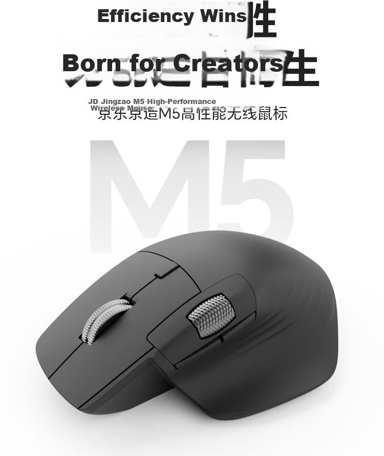 JD Jingzao M3 Dual-Mode Silent Mouse for Small to Medium Hands 2.4G Wireless Bluetooth Lightweight Portable Asymmetric Design Sand Gold for Laptop Desktop Office Use 2