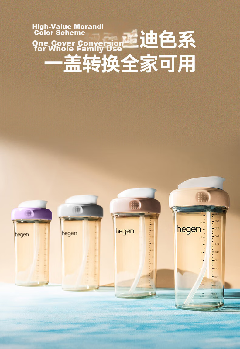 HEGEN Hegen Children's Straw Cup Lid Universal Baby Bottle Cup Accessory 1-3 Years Direct Drinking Water Cup Lid Barley Gold 20
