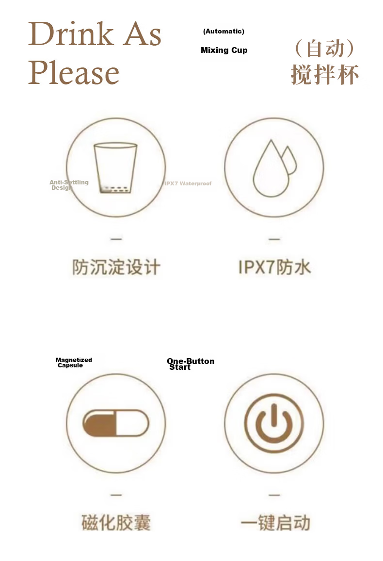 ZhaiQingSong Rechargeable Automatic Stirring Mug Electric Coffee Cup Office Shaking Rotating 400ml Mug 2