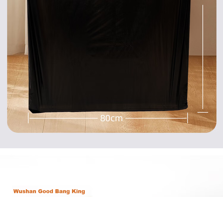 Bendi Black Vest Garbage Bags 60x80cm 50pcs Double-Sided 3.2 Mil Thickened Degradable Trash Bags for Property Cleaning 20