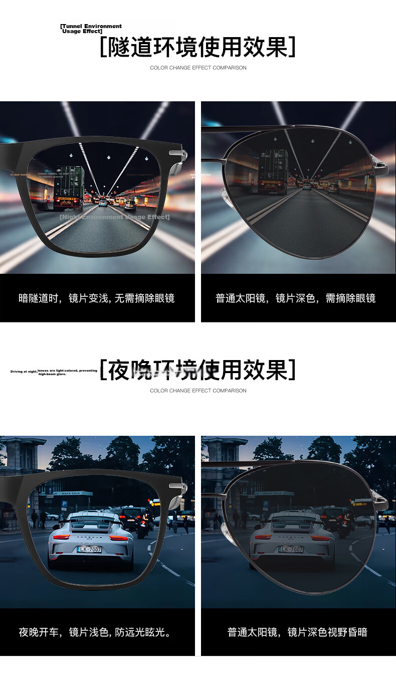 CAPONI Carbon Fiber Polarized Photochromic Sunglasses for Men UV Protection Day and Night Driving 8