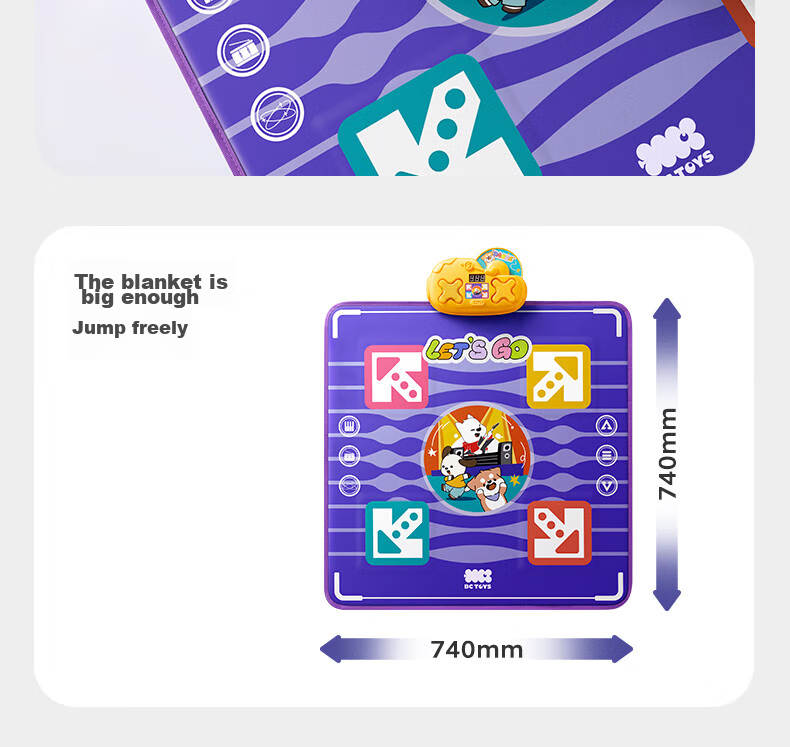 Babycare Light-Up Dancing Mat Kids Boys Girls Toy Children's Birthday First Year Gift Dance Machine Parent-Child Home Music 3-6 Years 4