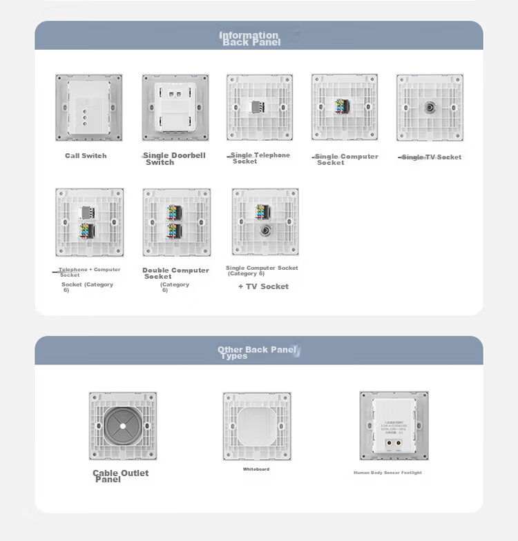 BULL G60 Series 10A Angled Five-Hole Ultra-Thin Socket Panel G60Z223A Space Silver 25