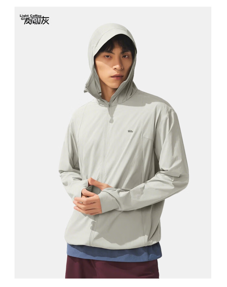 Beneunder Men's Sunscreen Jacket Thin Skin Jacket Ice Silk UV Protection Cooling Breathable Outdoor TS407 Dark Blue Gray S 29