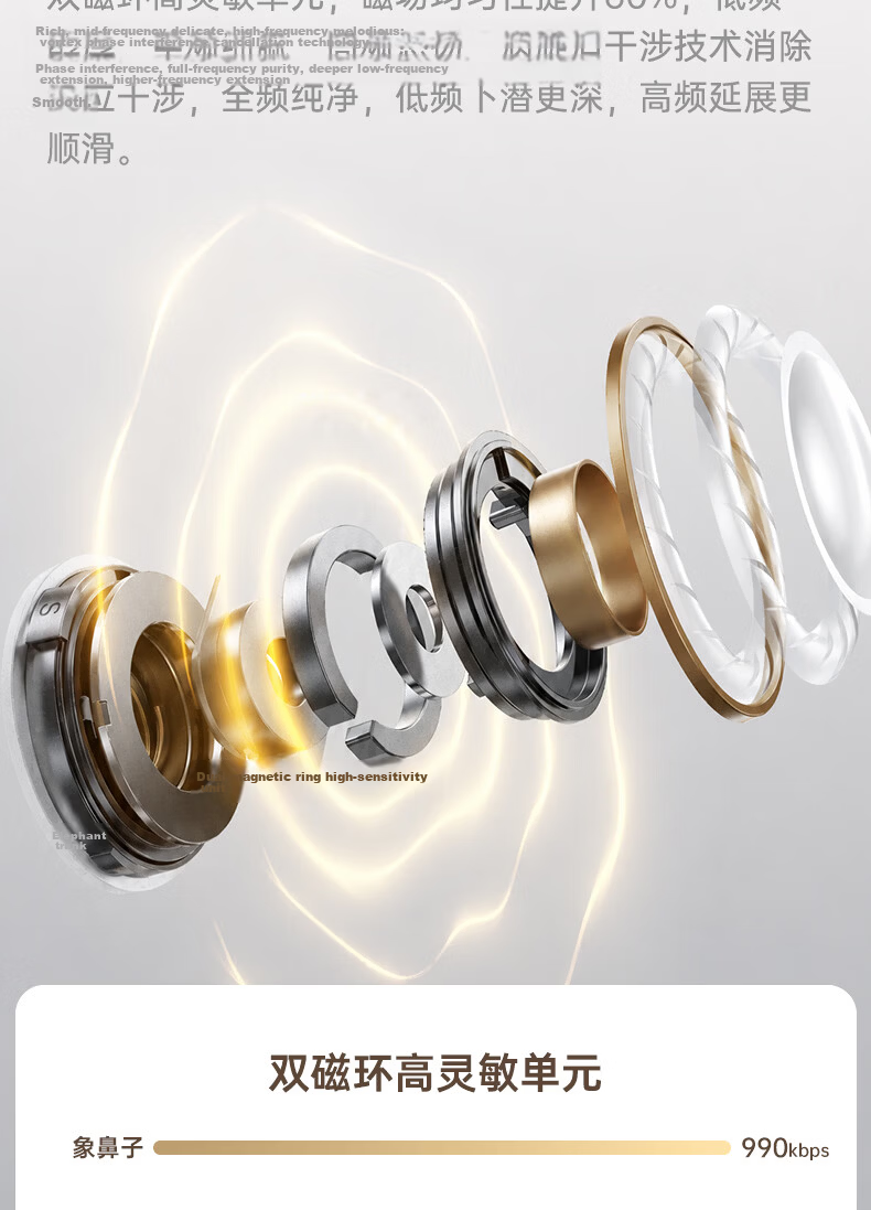 Elephant Trunk [2026 Latest AI Translation] Modou Invisible Wear Monster Clip-on Bluetooth Earphones In-ear Free Noise Cancelling Call Compatible with Apple Android D78 Black 13