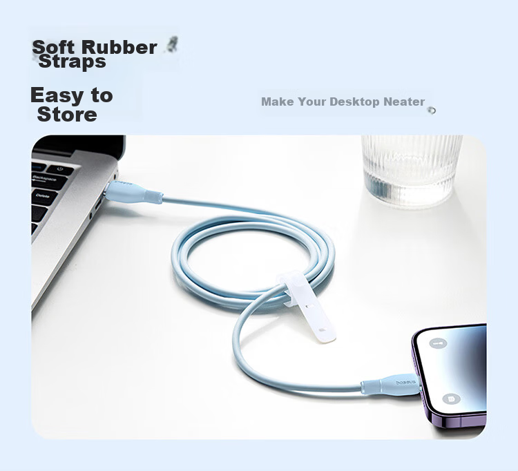 Baseus Apple Data Cable PD20W Fast Charging Type-C to Lightning Cable for iPhone 14/13 Pro Max/12 Car Charger 1m Starlight White 15
