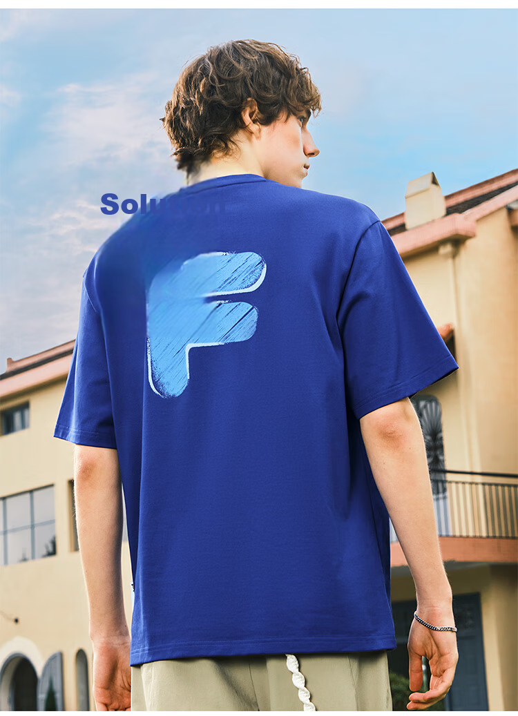 FILA FUSION Fashion Brand Zhang Hao Couple Knit Short Sleeve Shirt 2026 Spring Casual Loose Pure Cotton T-Shirt 61