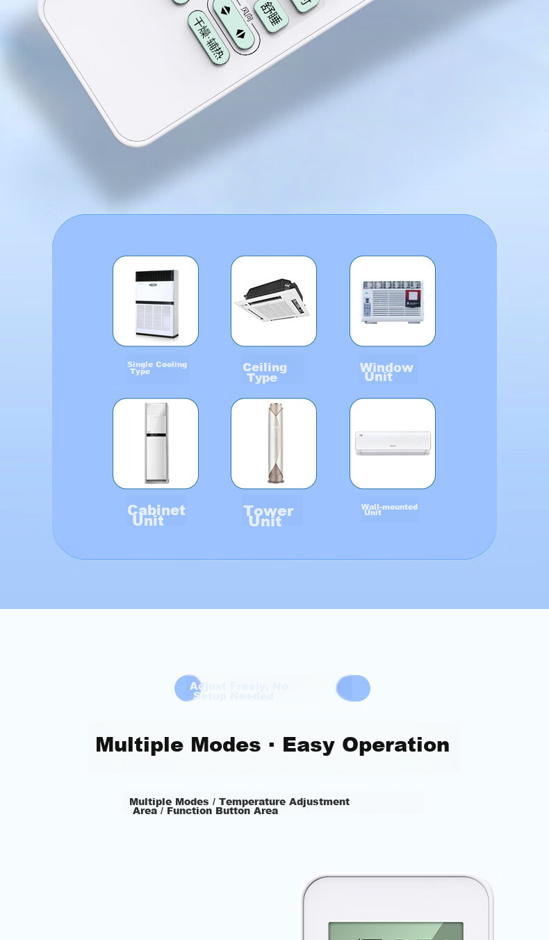 Accoona Universal Remote Control Compatible with Gree Air Conditioners, Suitable for Central Air Conditioning, Ducted Units, Wall-Mounted Units, Floor-Standing Units, Yunjia, Tianli, Q Changjun, Yuyue, Inverter Units, All Models, yapof3/20 5