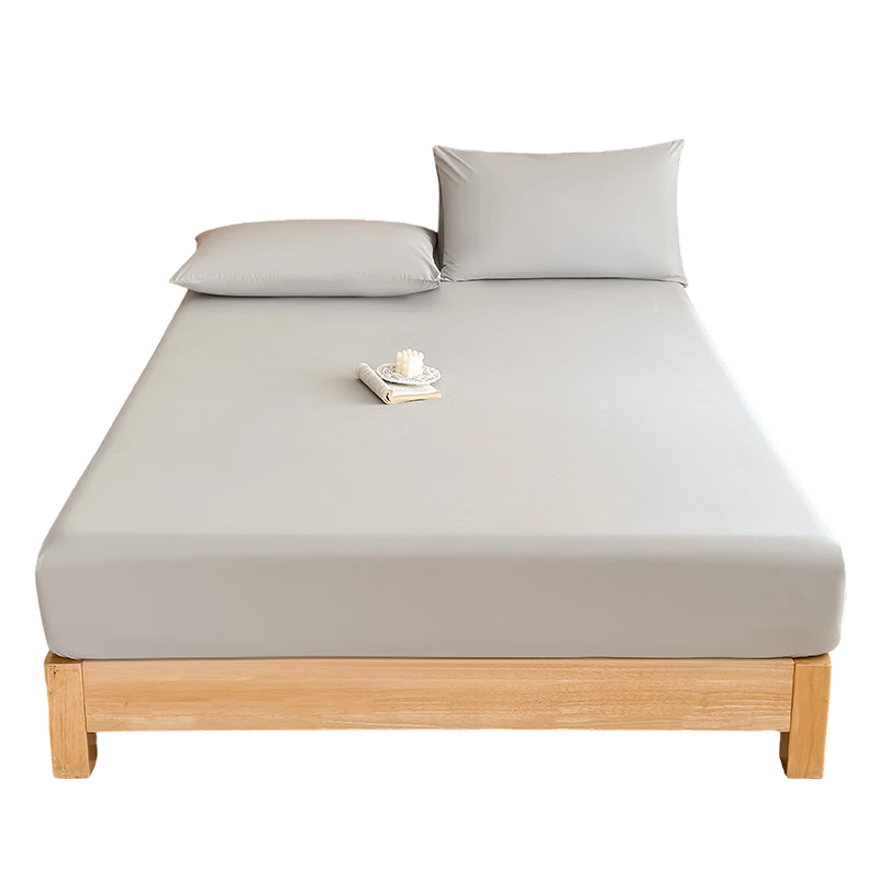 Grace Class A Fabric Waterproof Fitted Sheet, Washable Single-Layer Mattress Protector Cover, 1.8 Meters, Silver Gray