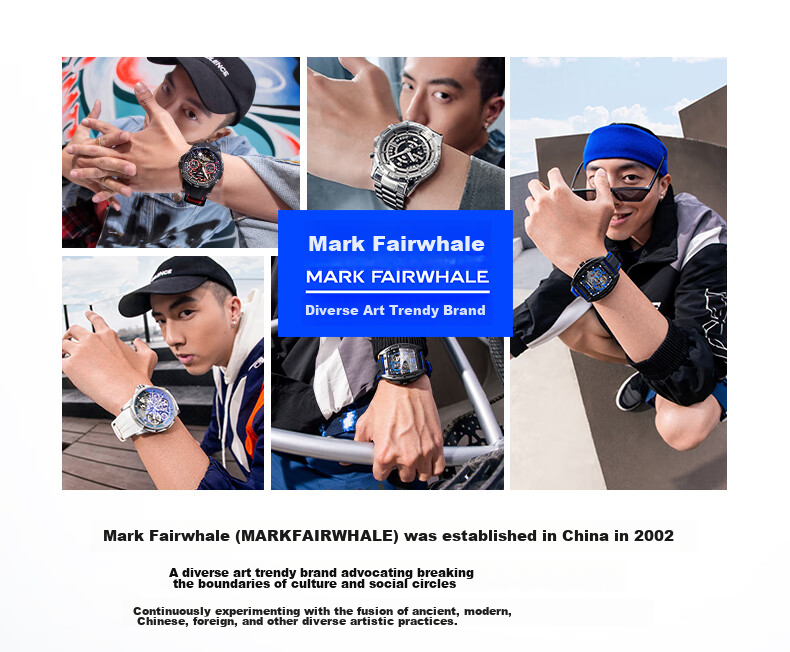 MARK FAIRWHALE Men's Digital Watch Multifunctional Luminous Waterproof Trendy Birthday Gift for Boyfriend 4480 4