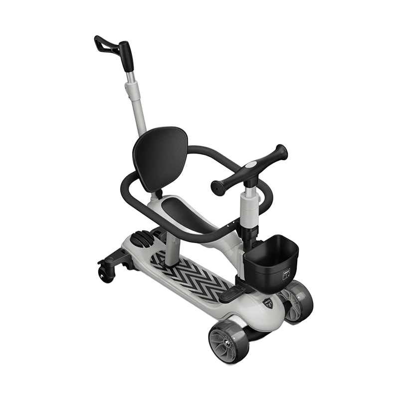 BEIESTATE Supreme Pro 7-in-1 Scooter Foldable Kids Scooter for Ages 1-3-6 Birthday Gift Khaki