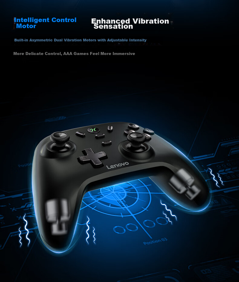 Lenovo S07 Wireless Bluetooth Game Controller Switch 2-in-1 Xbox Wired PC Mobile NS Steam Controller Dual Shadow Wonderland Mingmo Abyss Virtual Feather Single White 9