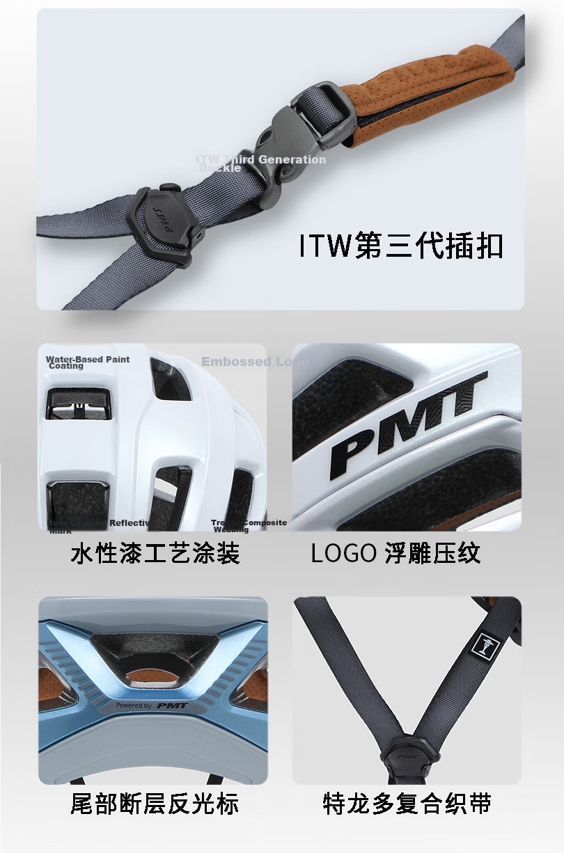 PMT Helmet New GX Breathable Cycling Helmet Unisex Professional Lightweight Mountain Road Bike Helmet White L 12