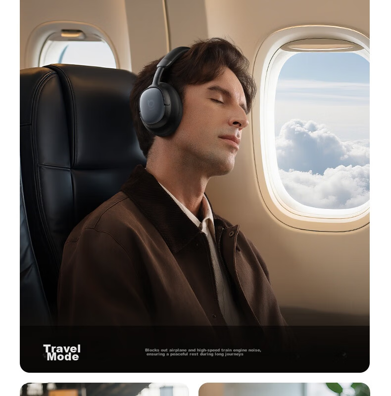 BASEUS MH1 Over-Ear Noise Cancelling Bluetooth Headphones Active Noise Cancellation Dual Gold Standard HiFi Certified 80H Battery Life Compatible with Apple Huawei Xiaomi Oppo Phones Gift 8