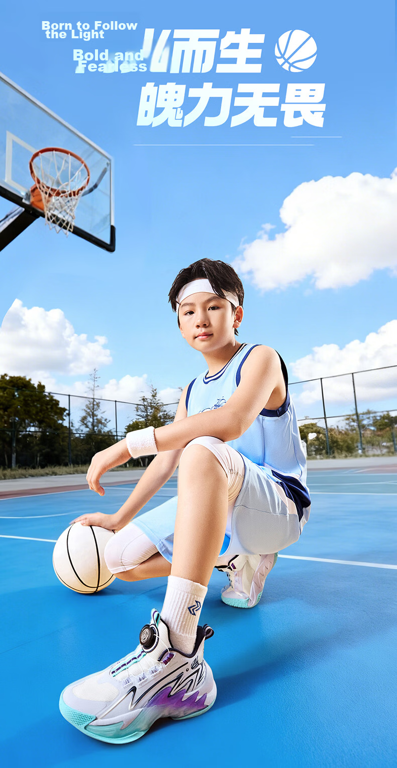 ERKE Kids Boys Basketball Shoes Children's Youth Cushioning Dial Buckle Sneakers Asphalt Blue/Original Force Blue Size 38 6