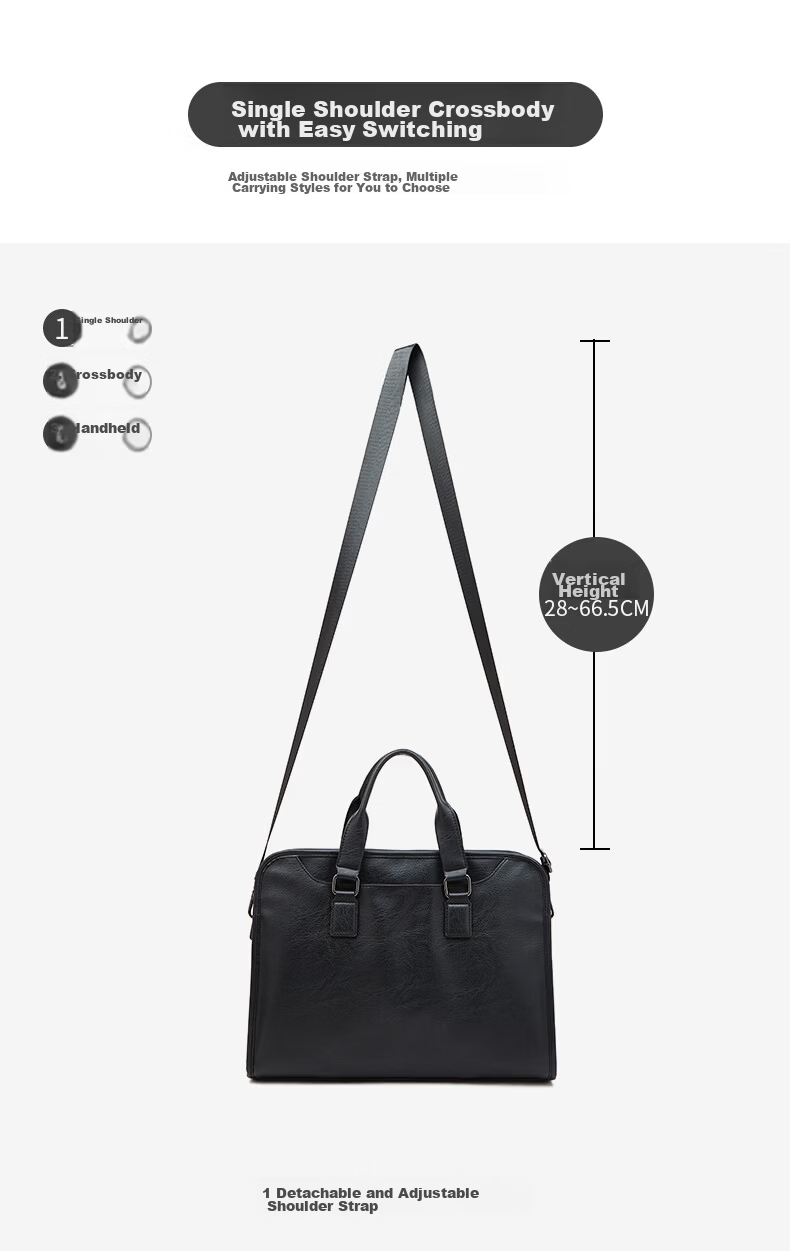 Lao Ren Tou Men's Briefcase Business Handbag Office Travel Shoulder Crossbody 13-inch Laptop Bag Birthday Gift 8