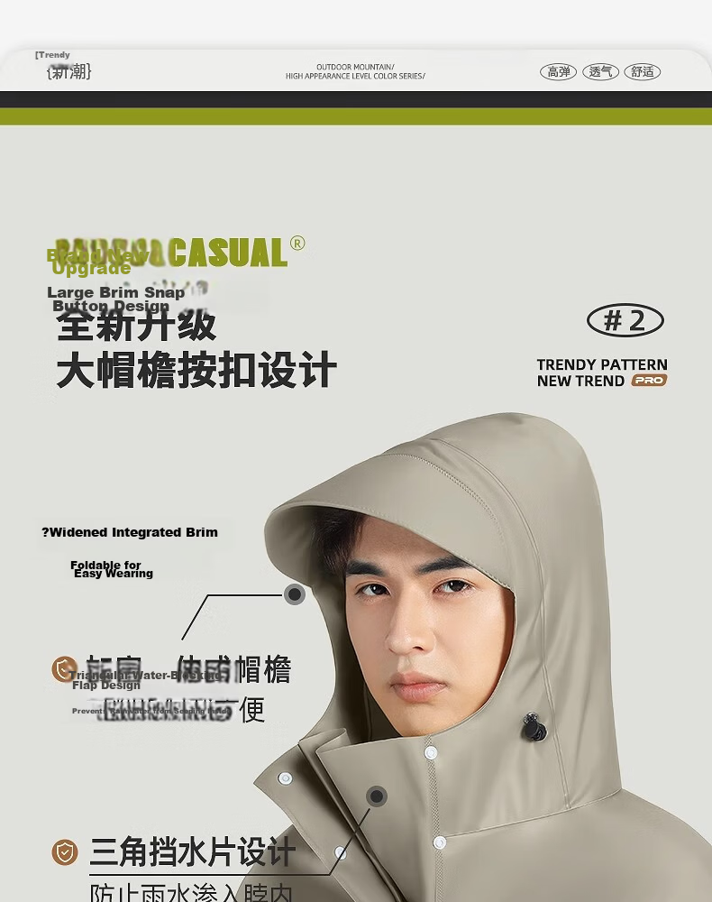 Beimei Extra Large Thickened Long Electric Vehicle Raincoat Full Body Windproof Heavy Rainproof Unisex Single Adult Battery Motorcycle Rain Poncho 5
