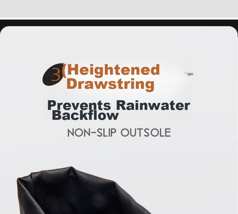 Afunoti Non-Slip Waterproof Mid-Calf Rain Boots for Men Hiking Water Shoes Fishing Cycling Black Size 44 7