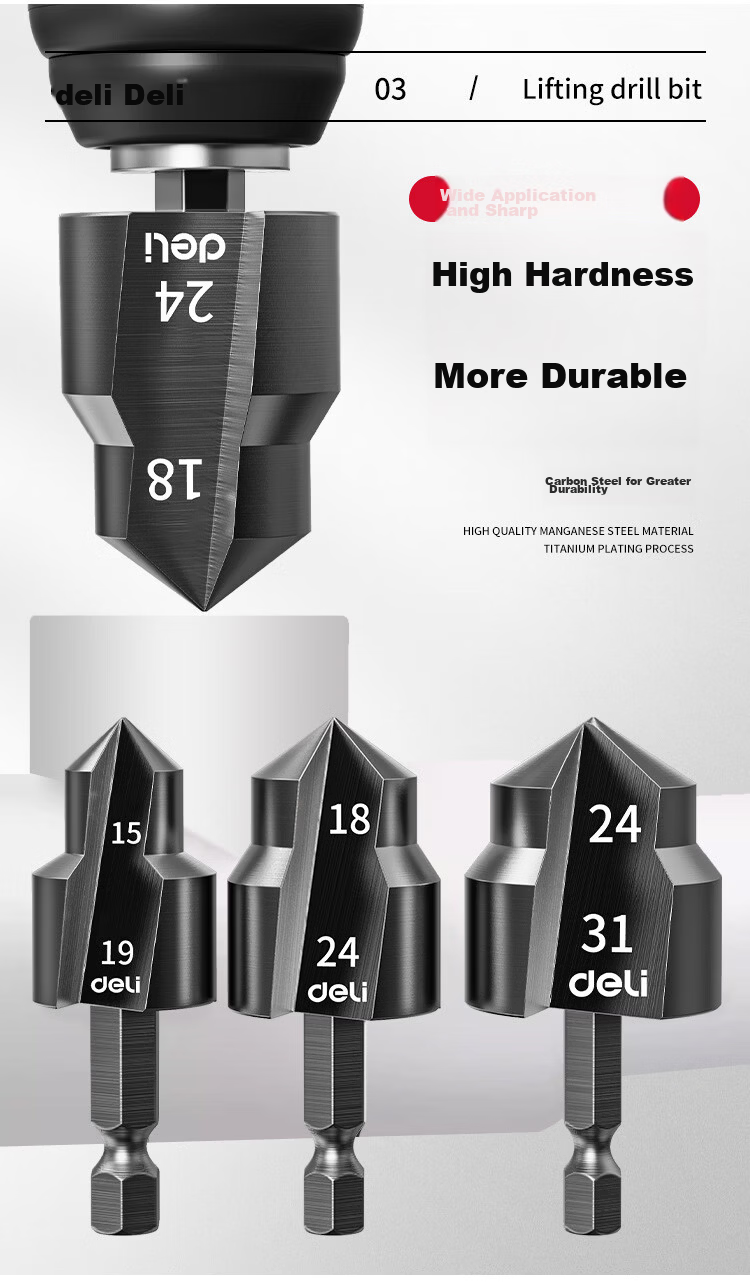 Deli PPR Hex Shank Internal Thread Drill Bit Expansion Drill 1 Inch Pipe Special 5