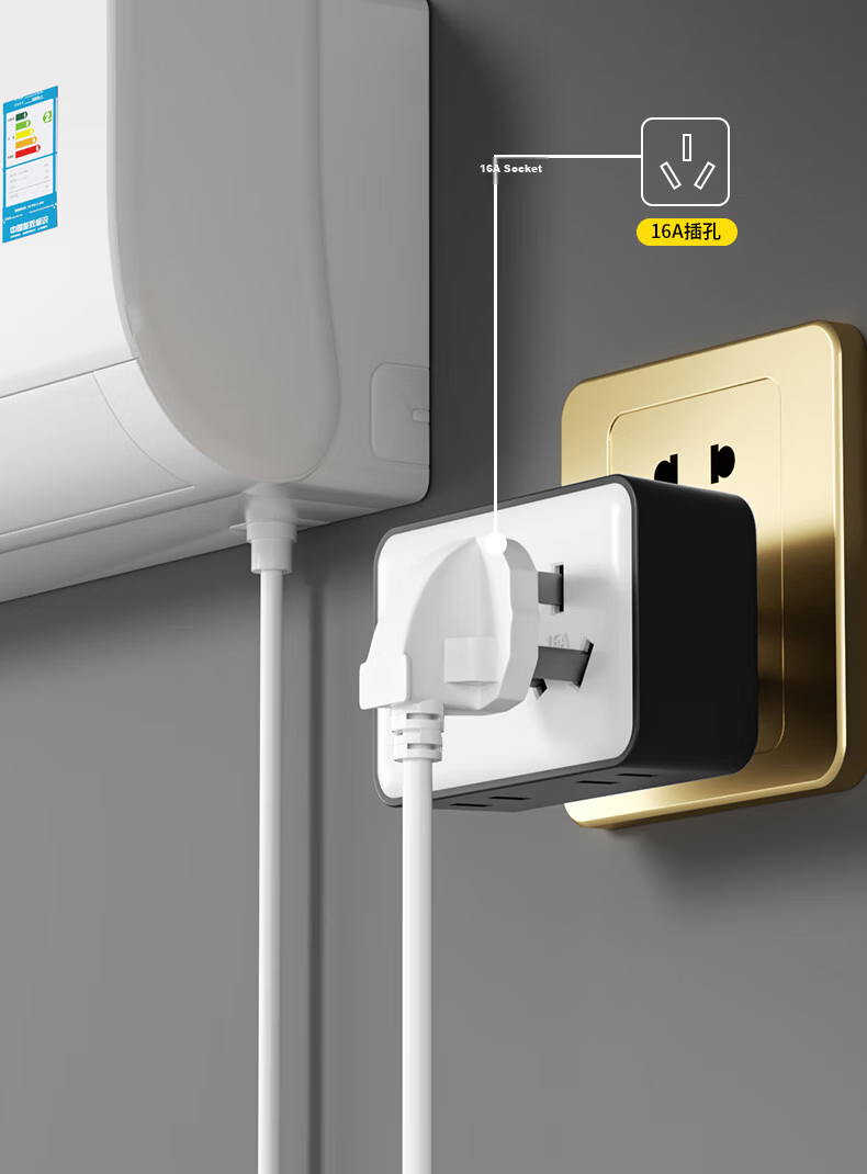 Sushiermo 1-to-6 Wireless Power Strip Lemon Yellow / Universal Travel Adapter / Multi-Port Power Converter / Power Extension Socket 10