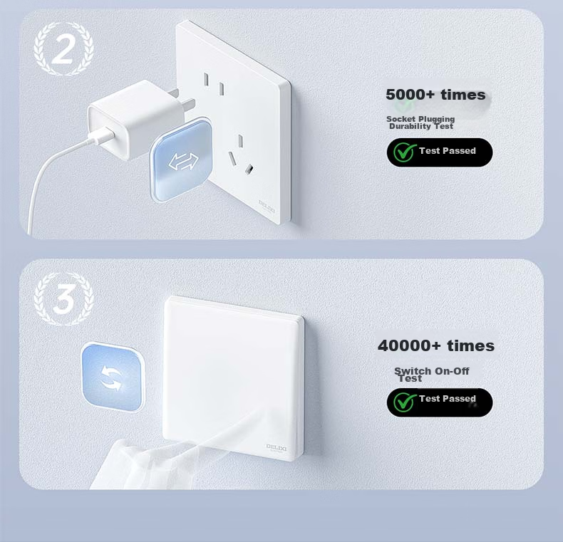 DELIXI Switch Socket CD806 Matte Frosted Cream Style Large Panel Category 6 Computer Socket Jade White 22